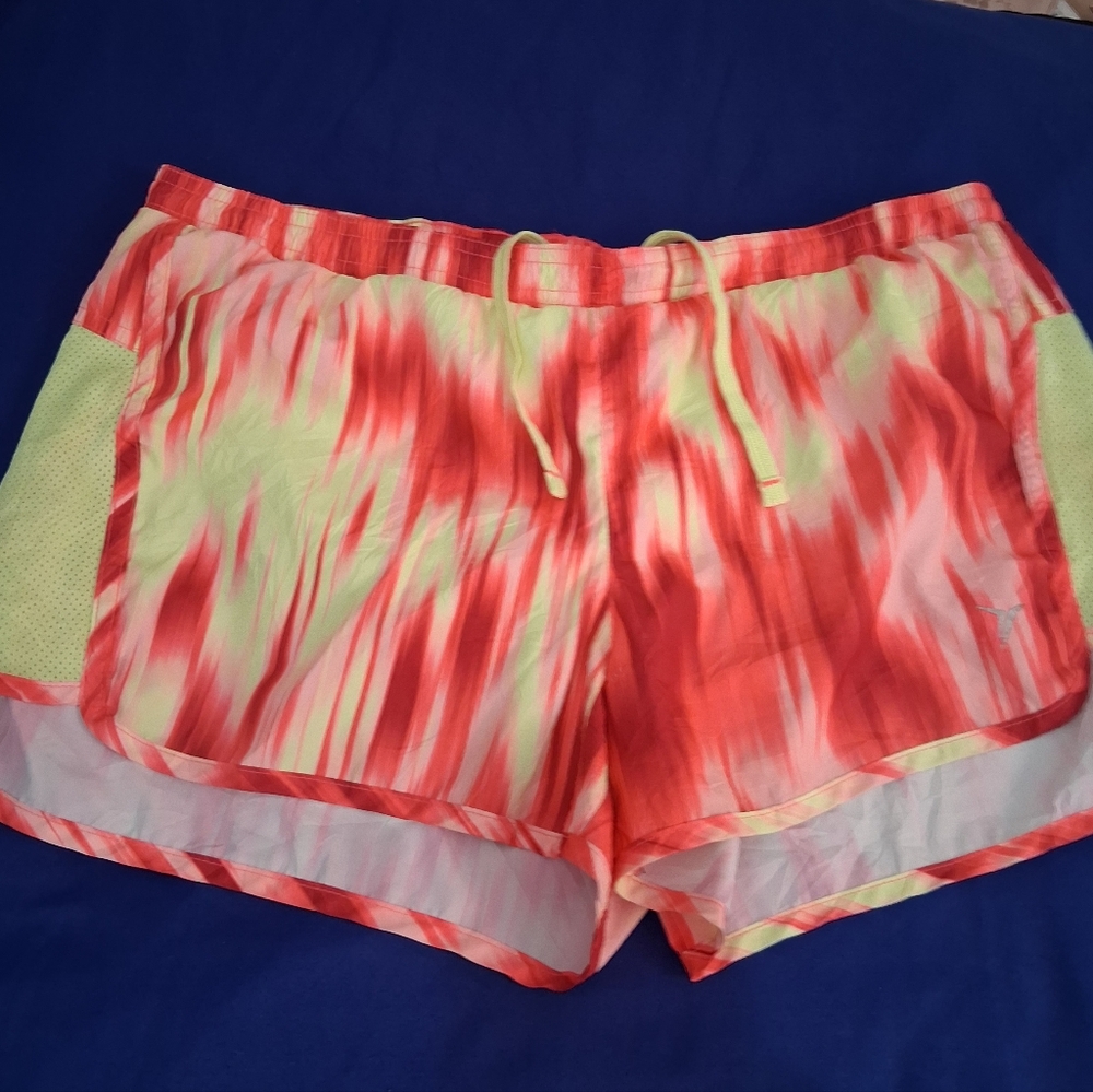 OLD NAVY Women Vibrant Yellow & Red Pink Athletic Shorts Size Medium
